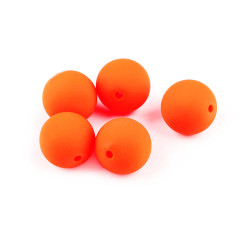 Matte plastic beads, rubberized surface ø16 mm - Orange neon (100 Pieces)