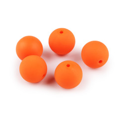 Matte plastic beads, rubberized surface ø16 mm - Dark pink (5 Pieces)