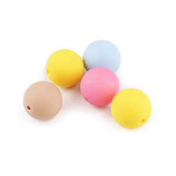 Matte plastic beads, rubberized surface ø16 mm - Mix of colours (100 Pieces)