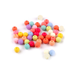 Matte plastic beads, rubberized surface ø8 mm - Mix (100 Grams)
