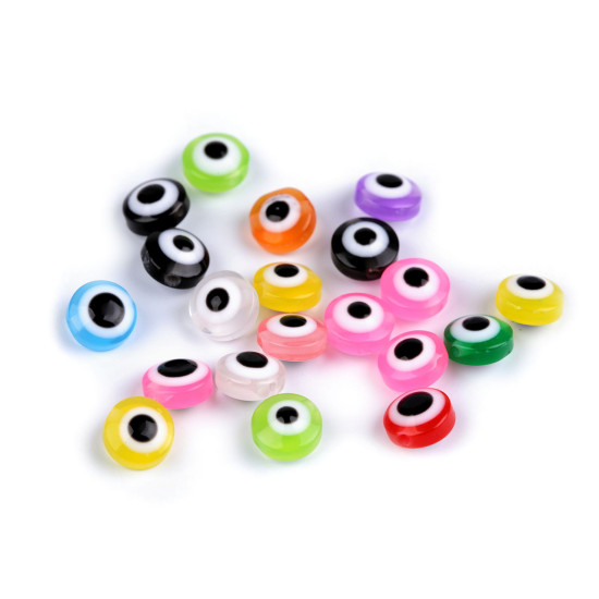 Kunststoffperlen allahs auge, ø 8 mm - Mix (20 Stücke) Kunststoffperlen allahs auge, ø 8 mm - Mix (20 Stücke)