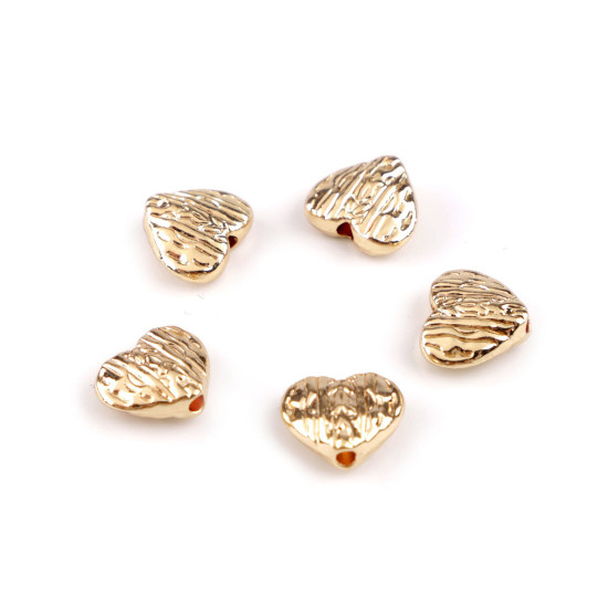 Koraliki metalowe 10x12 mm serce - Złoty jasny (5 Sztuki) Koraliki metalowe 10x12 mm serce - Złoty jasny (5 Sztuki)