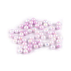 Koraliki plastikowe efekt mermaid ø6 mm - Jasny liliowy (160 Gramy)