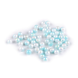 Koraliki plastikowe efekt mermaid ø6 mm - Niebieski anielski (160 Gramy)