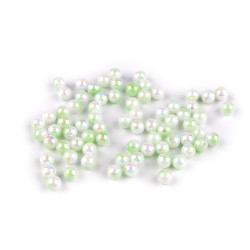 Koraliki plastikowe efekt mermaid ø6 mm - Zieleń pastel (160 Gramy)