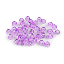 Koraliki plastikowe duży otwór do przewlekania 9x6 mm - Fioletowy liliowy (20 Gramy)