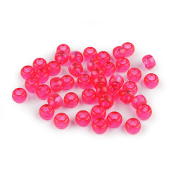 Koraliki plastikowe duży otwór do przewlekania 9x6 mm - Różowy koralowy (20 Gramy)