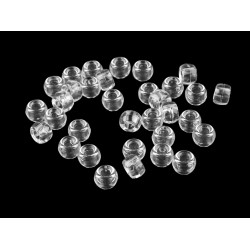 Koraliki plastikowe duży otwór do przewlekania 9x6 mm - Transparent (20 Gramy)