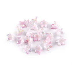 Koraliki plastikowe z efektem ab dzwoneczek 12x16 mm - Różowy najjaśniejszy (20 Sztuki)