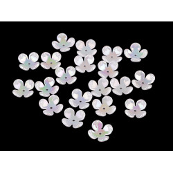 Koraliki plastikowe perłowe z efektem ab kwiatek 6x17 mm - Biały perłowy (20 Sztuki)