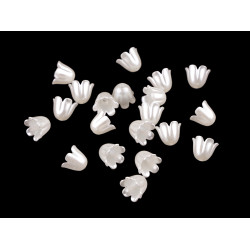 Koraliki plastikowe dzwoneczek 9x11 mm - Biały perłowy (20 Sztuki)