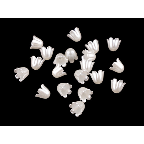 Koraliki plastikowe dzwoneczek 9x11 mm - Biały perłowy (200 Sztuki) Koraliki plastikowe dzwoneczek 9x11 mm - Biały perłowy (200 Sztuki)