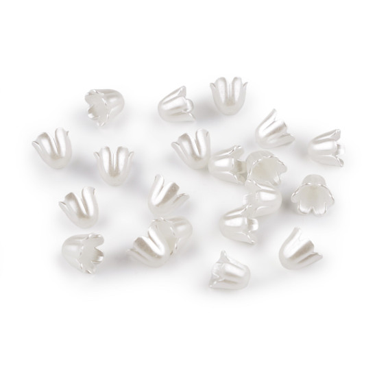 Koraliki plastikowe dzwoneczek 9x11 mm - Biały perłowy (200 Sztuki) Koraliki plastikowe dzwoneczek 9x11 mm - Biały perłowy (200 Sztuki)