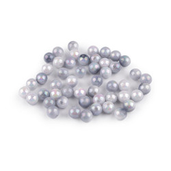 Koraliki plastikowe efekt mermaid ø8 mm - Jasny popiel (160 Gramy)
