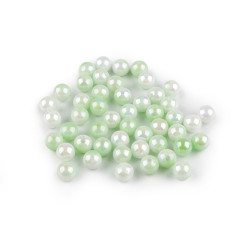 Koraliki plastikowe efekt mermaid ø8 mm - Zieleń pastel (160 Gramy)