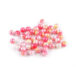 Koraliki plastikowe efekt mermaid ø8 mm - Różowy jasny (160 Gramy)