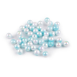 Koraliki plastikowe efekt mermaid ø8 mm - Niebieski anielski (160 Gramy)