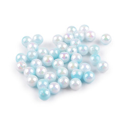 Koraliki plastikowe efekt mermaid ø10 mm - Niebieski anielski (500 Gramy)