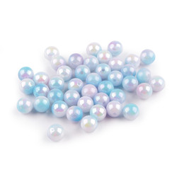 Koraliki plastikowe efekt mermaid ø10 mm - Niebieski niezapominajka (20 Gramy)