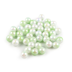 Koraliki plastikowe efekt mermaid ø10 mm - Zieleń pastel (20 Gramy)