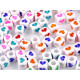 Perles cubiques en plastique avec cœurs, 6 mm - Mélange (100 Grammes) Perles cubiques en plastique avec cœurs, 6 mm - Mélange (100 Grammes)