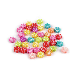 Koraliki plastikowe kwiatek ø11 mm - Mix (10 Gramy)