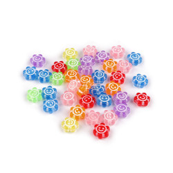 Koraliki plastikowe kwiatek ø11 mm - Mix (10 Gramy)