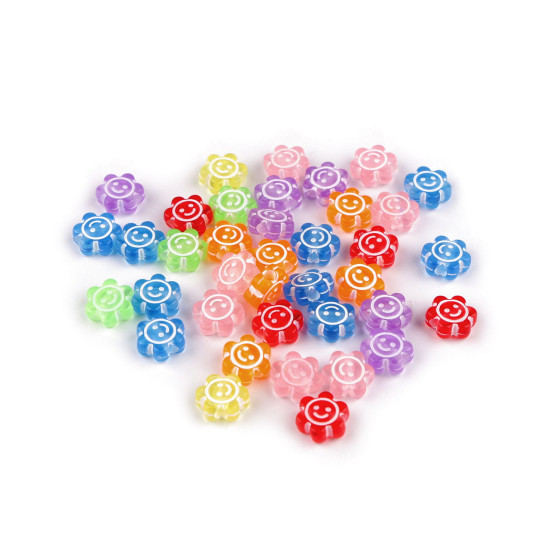 Koraliki plastikowe kwiatek ø11 mm - Mix (10 Gramy) Koraliki plastikowe kwiatek ø11 mm - Mix (10 Gramy)