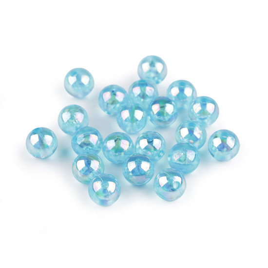 Plastic beads with ab effect ø10 mm - Transparent (50 Grams) Plastic beads with ab effect ø10 mm - Transparent (50 Grams)