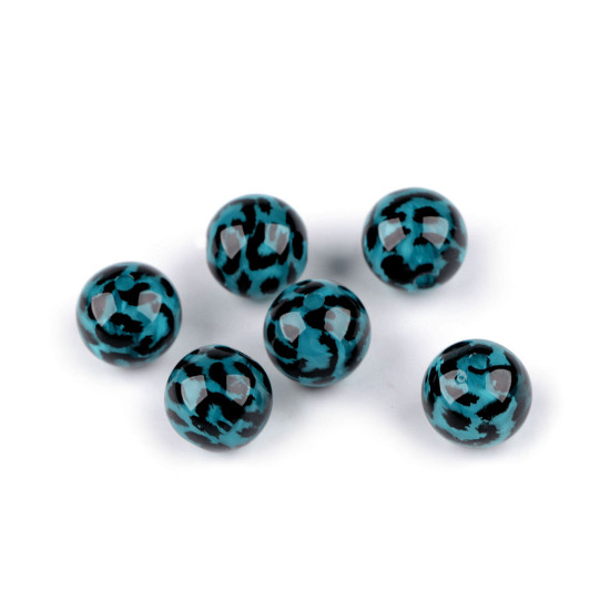Plastic beads, leopard pattern ø16 mm - Violet (6 Pieces) Plastic beads, leopard pattern ø16 mm - Violet (6 Pieces)