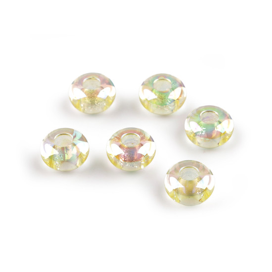 Perles breloques en plastique, ø 13 mm, avec effet ab - Blanc jaune (30 Pièces) Perles breloques en plastique, ø 13 mm, avec effet ab - Blanc jaune (30 Pièces)