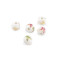 Cuentas de porcelana con flores ø10 mm - Amarillo (30 Piezas)