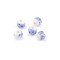 Cuentas de porcelana con flores ø10 mm - Azul (30 Piezas)