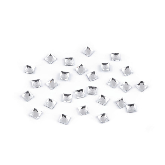 Termodżety hotfix kwadrat szlifowana cała powierzchnia 4x4 mm - Crystal (2 Gramy)