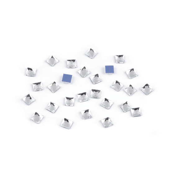 Termodżety hotfix kwadrat szlifowana cała powierzchnia 4x4 mm - Crystal (2 Gramy)