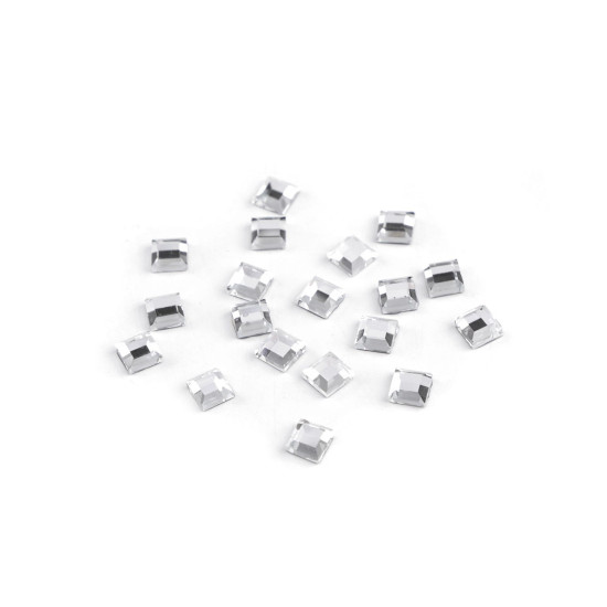 Termodżety hotfix kwadrat prosty szlif 4x4 mm - Crystal (20 Gramy)