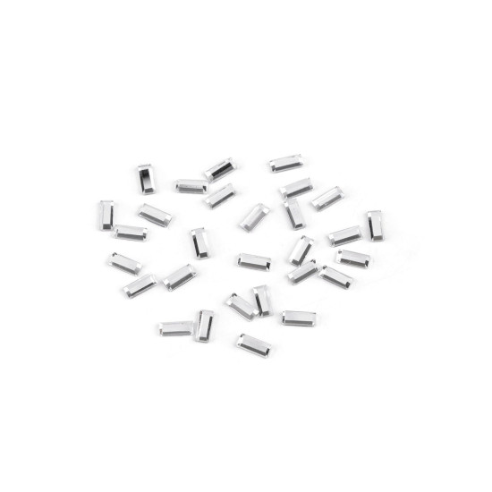 Termodżety hotfix prostokąt prosty szlif 3x7 mm - Crystal (6 Gramy)