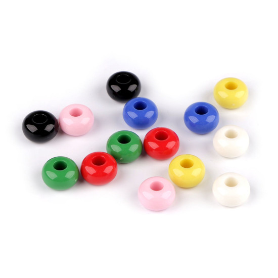 Plastic beads with large hole ø15 mm decorative - Cream lightest (10 Pieces) Plastic beads with large hole ø15 mm decorative - Cream lightest (10 Pieces)