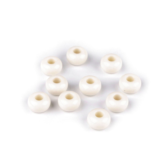 Plastic beads with large hole ø15 mm decorative - Cream lightest (10 Pieces) Plastic beads with large hole ø15 mm decorative - Cream lightest (10 Pieces)