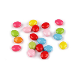 Koraliki plastikowe fasetowane owal 11x13 mm - Mix (100 Sztuki)