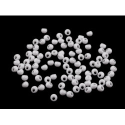 Koraliki plastikowe imitacja rokail 4,7x5,3 mm krople - White (10 Gramy)