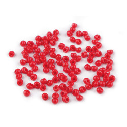 Koraliki plastikowe imitacja rokail 4,7x5,3 mm krople - Czerwony (10 Gramy)