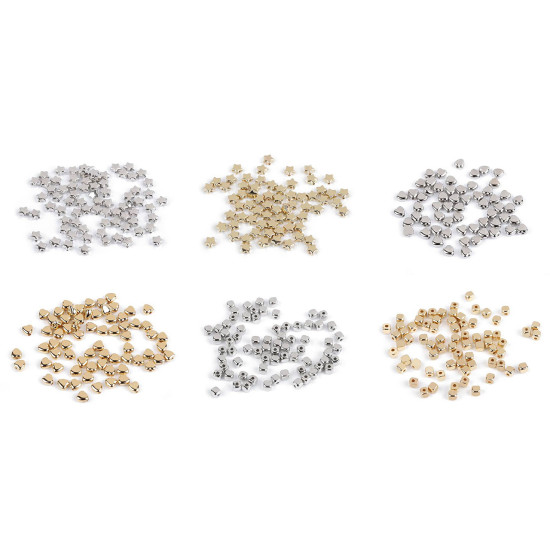 Koraliki plastikowe mini gwiazdy, serca, kostki metaliczne - Złoty jasny (10 Gramy) Koraliki plastikowe mini gwiazdy, serca, kostki metaliczne - Złoty jasny (10 Gramy)
