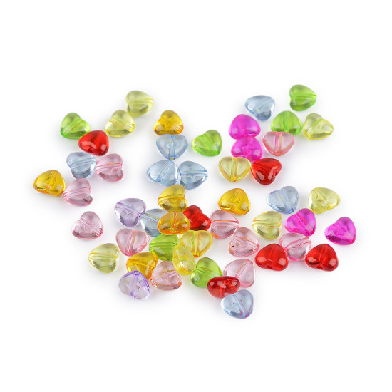 Mărgele de plastic în formă de inimă 8x9 mm - Mix (100 Grame) Mărgele de plastic în formă de inimă 8x9 mm - Mix (100 Grame)