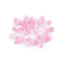Koraliki plastikowe dzwoneczek barwione 9x11 mm - Różowy jasny (10 Gramy)