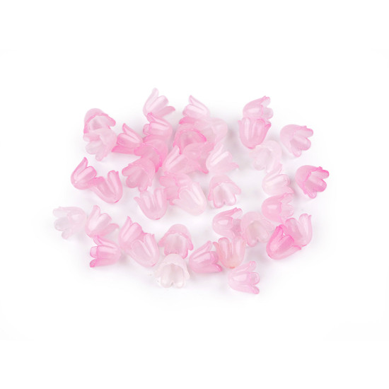 Koraliki plastikowe dzwoneczek barwione 9x11 mm - Malinowy (100 Gramy) Koraliki plastikowe dzwoneczek barwione 9x11 mm - Malinowy (100 Gramy)