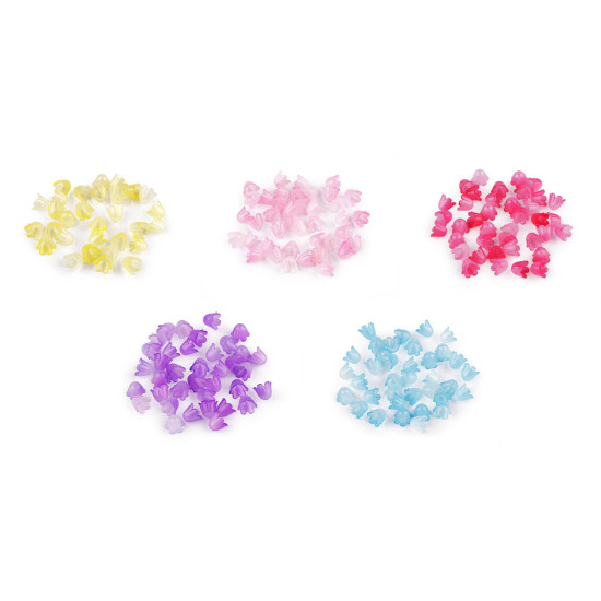 Koraliki plastikowe dzwoneczek barwione 9x11 mm - Malinowy (100 Gramy) Koraliki plastikowe dzwoneczek barwione 9x11 mm - Malinowy (100 Gramy)