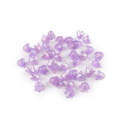 Koraliki plastikowe dzwoneczek efekt ab 9x11 mm - Fioletowy liliowy (10 Gramy)