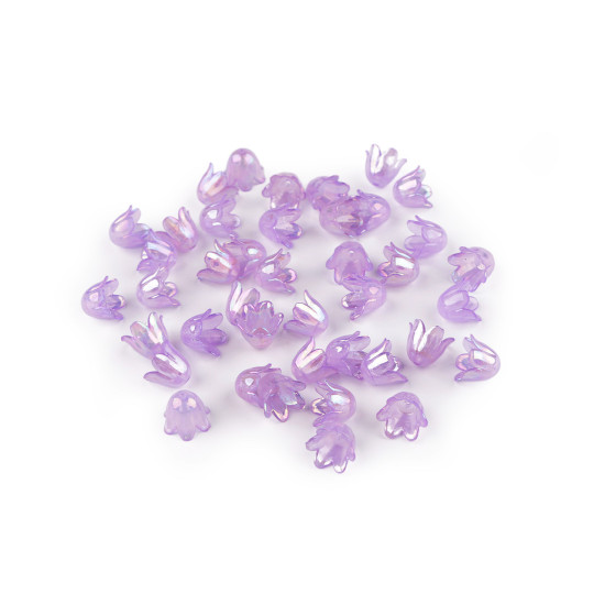Koraliki plastikowe dzwoneczek efekt ab 9x11 mm - Czerwony (100 Gramy) Koraliki plastikowe dzwoneczek efekt ab 9x11 mm - Czerwony (100 Gramy)