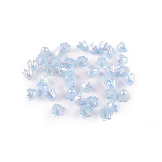 Koraliki plastikowe dzwoneczek efekt ab 9x11 mm - Czerwony (100 Gramy) Koraliki plastikowe dzwoneczek efekt ab 9x11 mm - Czerwony (100 Gramy)